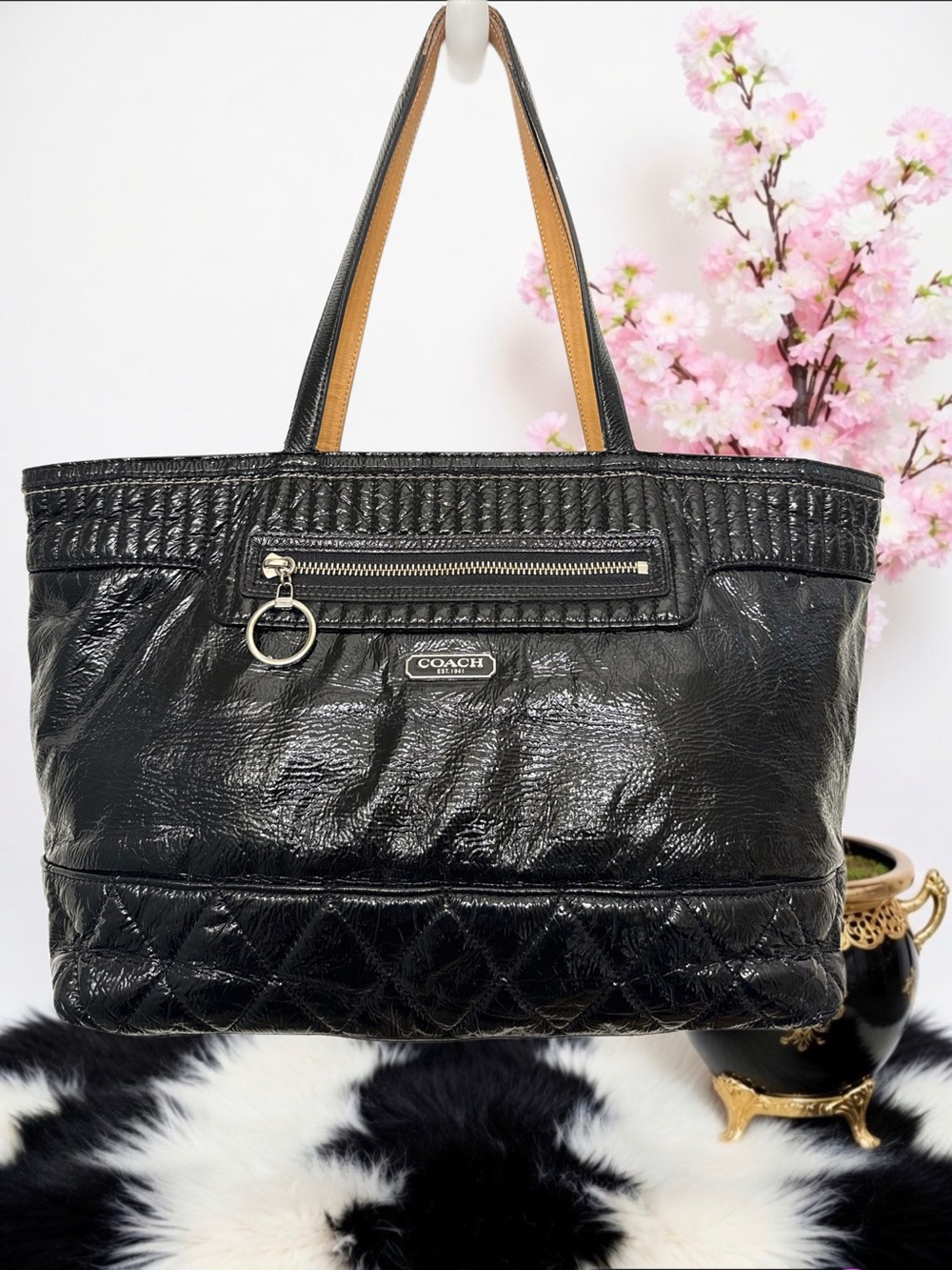 COACH POPPY LIQUID GLOSS TOTE